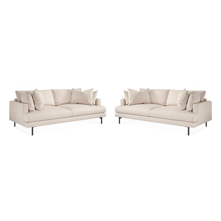 Sohvaryhmä Menard, 4-istuttava + 4-istuttava, syvä kangassohva, beige (00785)