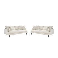 Sohvaryhmä Menard, syvä samettisohva, 4-istuttava + 4-istuttava, 225cm leveä, beige (00825)