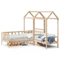 Sohvasänky ja penkkisarja katoksella, täysi mänty, eri kokoja (38364)