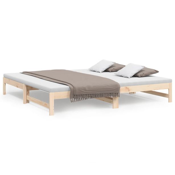 Sohvasänky ulosvedettävä 2x (100x200) cm täysi mänty (23399)