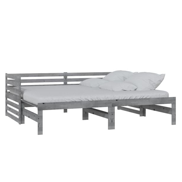 Sohvasänky ulosvedettävä harmaa täysi mänty 2x (90x200) cm (06967)