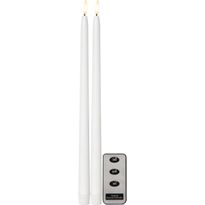 LED-antiikkikynttilä Star Trading Flamme Slim, 38cm, 2kpl, valkoinen