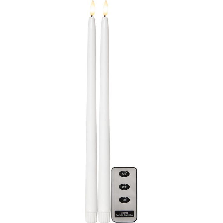 LED-antiikkikynttilä Star Trading Flamme Slim, 38cm, 2kpl, valkoinen