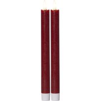 LED-antiikkikynttilä Star Trading Flamme, 24.5cm, 2kpl, punainen