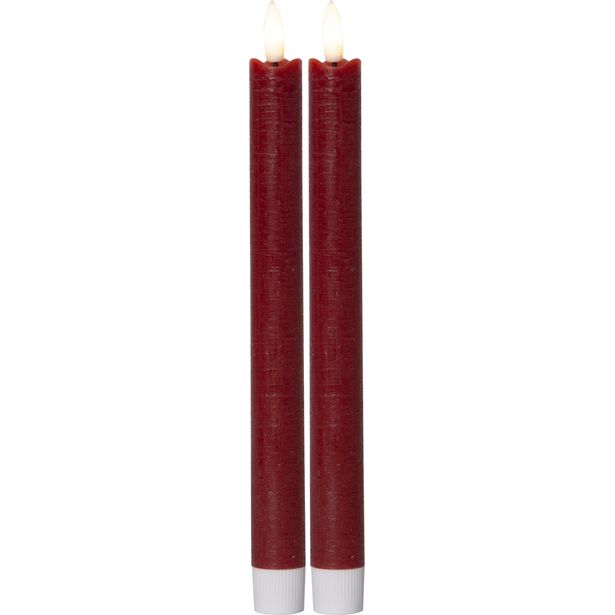 LED-antiikkikynttilä Star Trading Flamme, 24.5cm, 2kpl, punainen