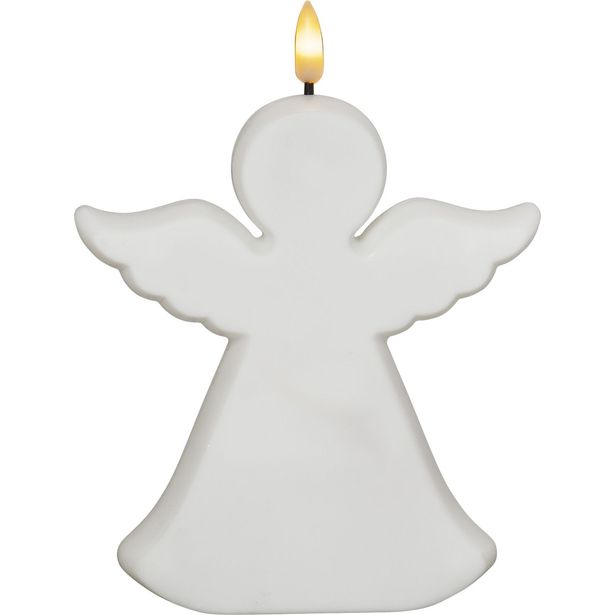 LED-hautakynttilä Star Trading Flamme Angel, 13,5x3,5x18cm, valkoinen