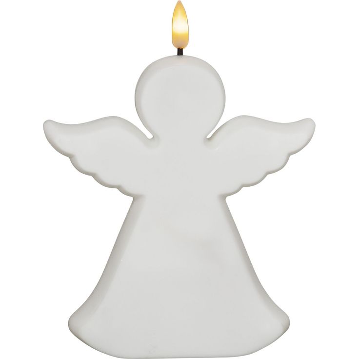 LED-hautakynttilä Star Trading Flamme Angel, 13,5x3,5x18cm, valkoinen