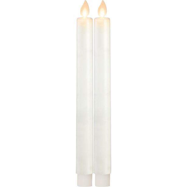 LED-antiikkikynttilä Star Trading M-Twinkle, 24cm, 2kpl, valkoinen