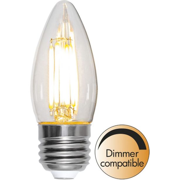 LED-lamppu Star Trading Clear Filament 351-32, Ø35x92mm, E27, C35, 4.2W, 2700K, 470lm