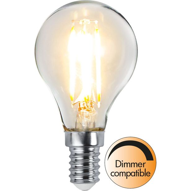 LED-lamppu Star Trading Clear Filament 351-34, Ø45x80mm, E14, P45, 2.5W, 2700K, 250lm