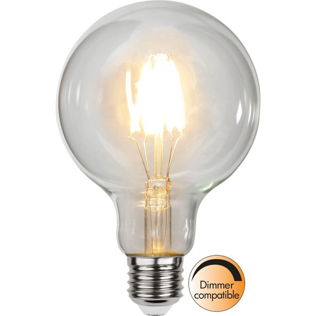 LED-lamppu Star Trading Clear Filament 352-46-2, Ø95x145mm, E27, G95, 4.7W, 2700K, 470lm