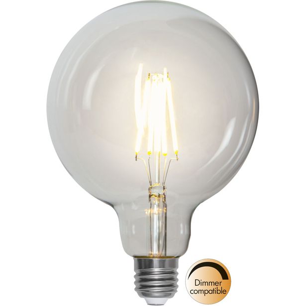LED-lamppu Star Trading Clear Filament 352-57, Ø125x180mm, E27, G125, 7.5W, 2700K, 806lm