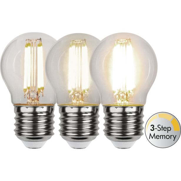 LED-lamppu Star Trading Clear Filament 3-step 354-92-1, Ø45x78mm, E27, G45, 4.2W, 3000K