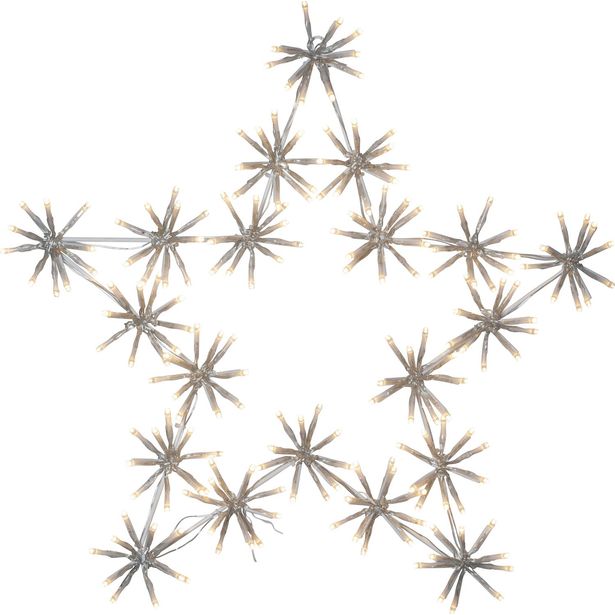 LED-valokoriste Star Trading Flower Star, 60cm, läpinäkyvä