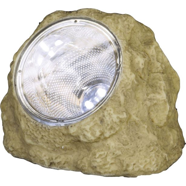 Aurinkokennokoristevalaisin Star Trading Rocky, 14cm, harmaa
