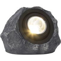 Aurinkokennokoristevalaisin Star Trading Rocky, 20cm, harmaa