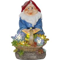 Aurinkokennokoristevalaisin Star Trading Gnomy, 22cm,  moniväri