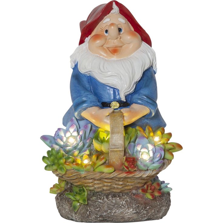 Aurinkokennokoristevalaisin Star Trading Gnomy, 22cm,  moniväri