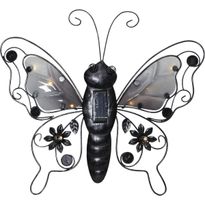 Aurinkokennokoristevalaisin Star Trading Butterfly, 39cm, musta