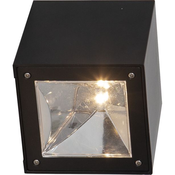 Aurinkokennoseinävalaisin Star Trading Wally Cube, 10cm, musta