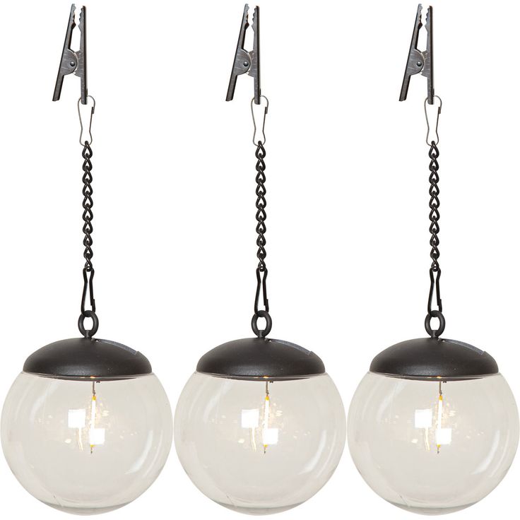 Aurinkokennokoristevalaisin Star Trading Globe, musta/kirkas, 3kpl