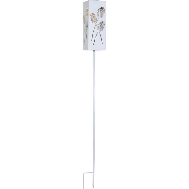 Aurinkokennokoristevalaisin Star Trading Albaleaf, 95x95x900mm, valkoinen