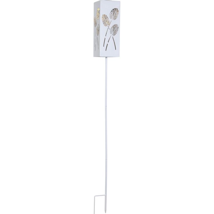 Aurinkokennokoristevalaisin Star Trading Albaleaf, 95x95x900mm, valkoinen