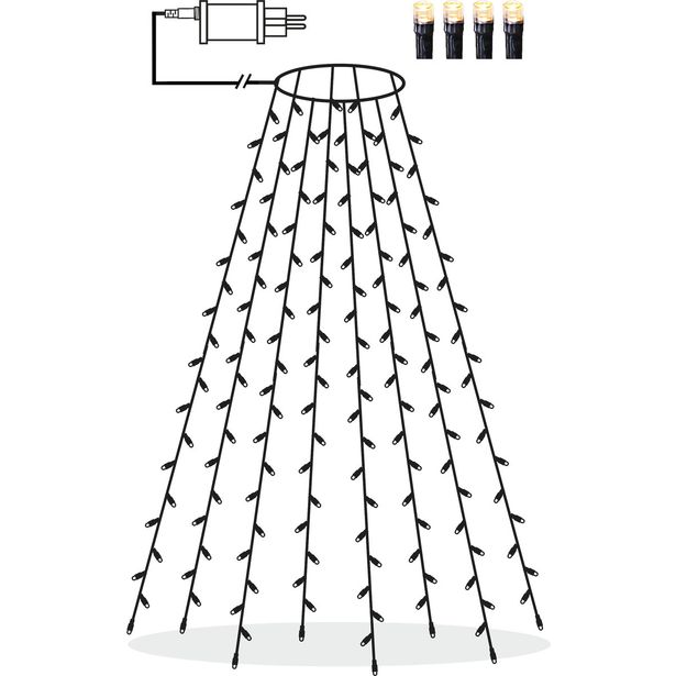 LED-valosarja Star Trading Tree Light Chain, 200cm, musta