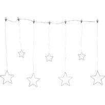 LED-valoverho Star Trading Dew Drop Stars, 120x80cm, hopea