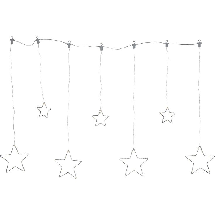 LED-valoverho Star Trading Dew Drop Stars, 120x80cm, hopea