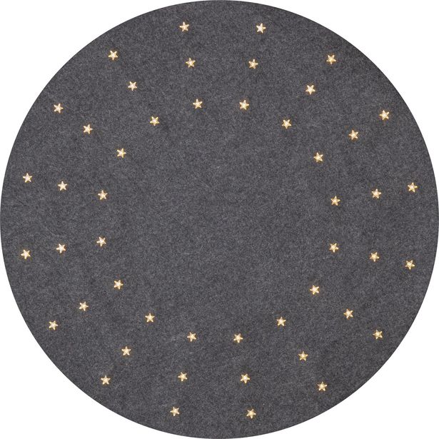 LED-valaistu kuusenalusmatto Star Trading Granne, 80cm, harmaa