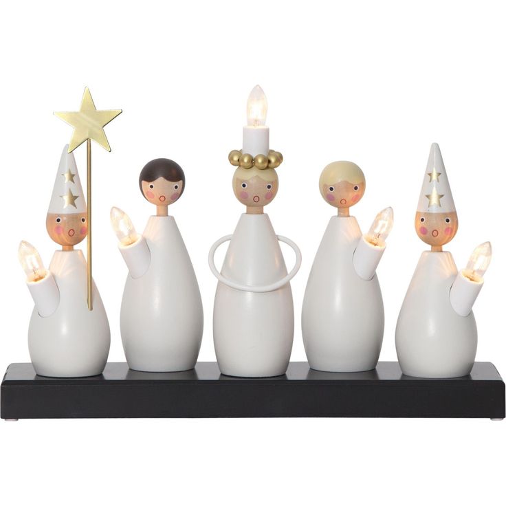 Kynttelikkö Star Trading Luciakör, 33x9x22cm, valkoinen