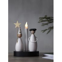 Kynttelikkö Star Trading Christmas Joy Lucia, 16x10x21cm, valkoinen