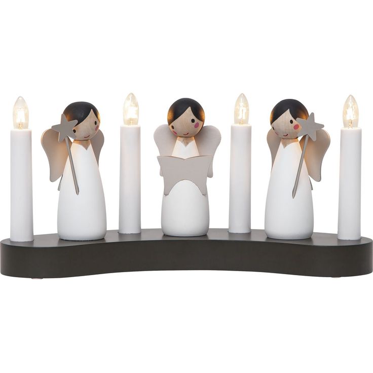 Kynttelikkö Star Trading Angel Choir, 31x8x15cm, valkoinen