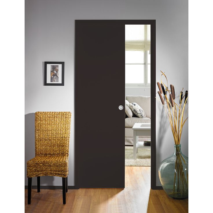 Liukuovi seinän sisään Stella Pocket Door M8, laakaovi, 825x2040mm, musta
