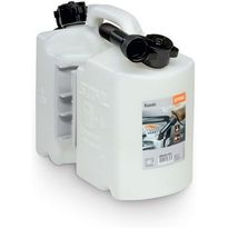 Kaksoiskanisteri Stihl Kombi, 5L bensiinille / 3L teräketjuöljylle, läpinäkyvä