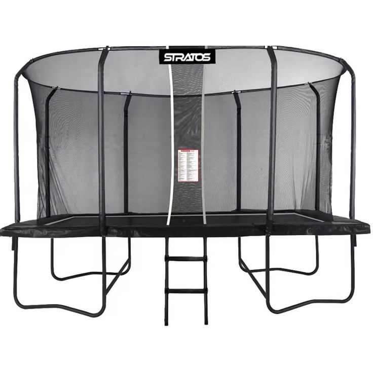 Suorakaide Trampoliini Stratos Premium Black Line, 275x427 cm, sis. portaat ja turvaverkko