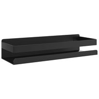 Suihkuhylly mattamusta 30x10x6cm harjattu 304 ruostumaton teräs (04907)