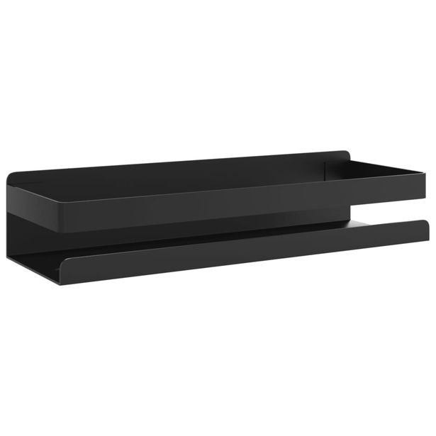 Suihkuhylly mattamusta 30x10x6cm harjattu 304 ruostumaton teräs (04907)