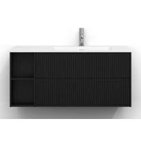 Allaskaappi Svedbergs Epos, 100x45cm, oikea, 2 ltk, svall, musta saarni, push-open