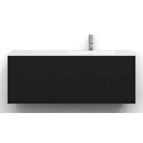 Allaskaappi Svedbergs Epos, 120x45cm, oikea, 2+1 ltk, svall, musta saarni, push-open