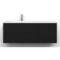 Allaskaappi Svedbergs Epos, 120x45cm, vasen, 2+1 ltk, svall, musta saarni, push-open