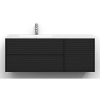 Allaskaappi Svedbergs Epos, 120x45cm, vasen, 2+1 ltk, jalusi, musta saarni, push-open