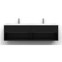 Allaskaappi Svedbergs Epos, 160x45cm, 1+1 ltk, svall, musta saarni, push-open