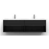 Allaskaappi Svedbergs Epos, 160x45cm, 1+1 ltk, jalusi, musta saarni, push-open