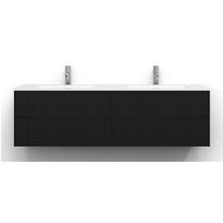 Allaskaappi Svedbergs Epos, 160x45cm, 2+2 ltk, svall, musta saarni, push-open