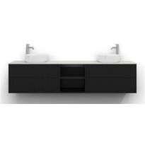 Allaskaappi Svedbergs Epos, 200x45cm, 2+0+2 ltk, svall, musta saarni, push-open