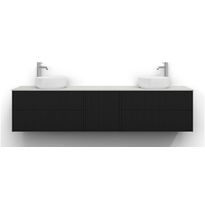 Allaskaappi Svedbergs Epos, 200x45cm, 2+1+2 ltk, svall, musta saarni, push-open