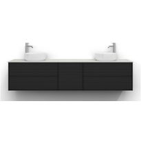 Allaskaappi Svedbergs Epos, 200x45cm, 2+1+2 ltk, jalusi, musta saarni, push-open