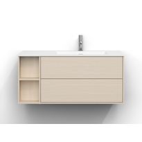 Allaskaappi Svedbergs Epos, 100x45cm, oikea, 2 ltk, sileä, vaalea saarni, push-open